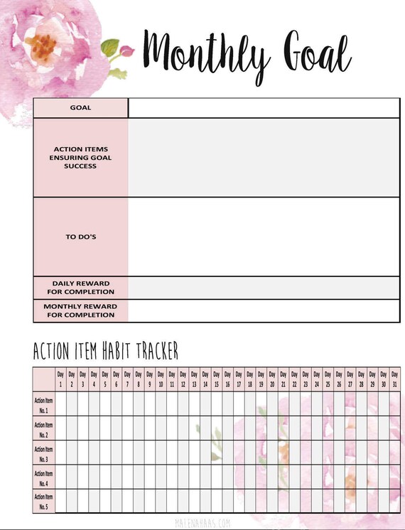 Current image with goal tracker printable Dynamic image with regard to goal tracker printable