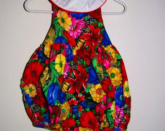 Vintage Floral Cutout Romper Size 12m