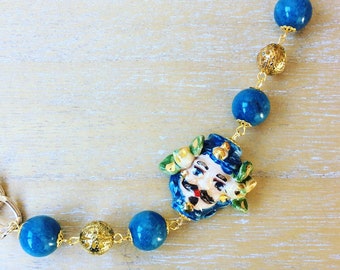 Necklace with dark brown
