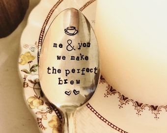 Stamped Silver Spoon - Coffee Spoon - Stamped Coffee Spoon - In Coffee We Trust - Stamped Teaspoon - Vintage Spoon - Silver Spoon - Tea