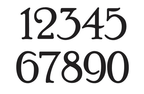 Number STENCIL 3 Poor Richard Font Numbers 0-9 for