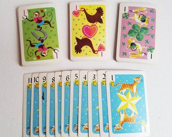 Vintage Whitman Animal Hearts Card Game * 50s * Jinx