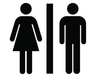 Bathroom Sign Icon #1 Men Woman Gentlemen Ladies Girls Boys Restroom Icon Symbol Logo .SVG .EPS .PNG Clipart Vector Cricut Cut Cutting File