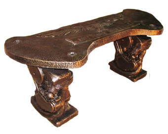 Panhead, Bench, Stone, Man cave, Motorcycle, Harley, Garden decor, Home Decor, Gift, Sturgis, Home and living, eagle, live to ride