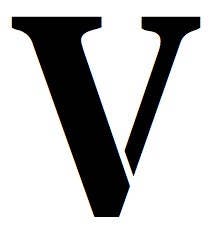 Letter V Stencil Made from 4 Ply Mat Board-Stardos Font