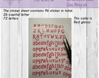 Funny letters, Alphabet stickers, vinyl letters, letter, Small abc vinyl , Valentine letters, individual letters, scrapbook, letter decal