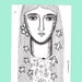 Color your own Digital download diy paper craft paper lady wall decoration toobie