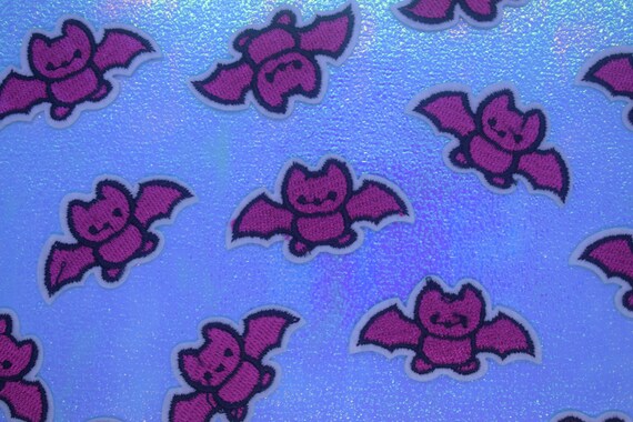 Pink Bat Iron on Patch