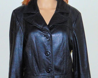 Wilsons Maxima Vintage Black Leather Jacket Size L