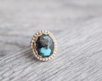 Small turquoise ring round turquoise ring sterling silver ring turquoise jewelry southwestern ring southwestern jewelry
