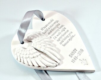 Personalised remembrance gift, Memorial ornament in loving memory of loved one in heaven, Bereavement gift, Condolence gift, Dad memorial