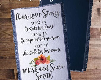 Personalized Blanket, Wedding Gift, Vows Blanket, Anniversary Gift, Wedding Shower Gift, Gift for the Couple, Anniversary Blanket, Throw