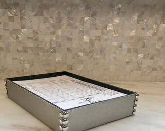 Silver Canasta Pad Holder with Pads