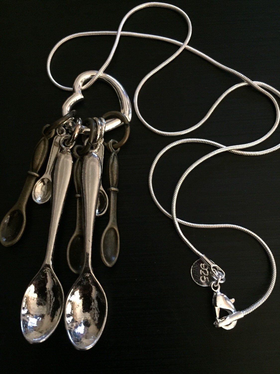 Spoonie Spoon Necklace Spoon Charms on a silver chain