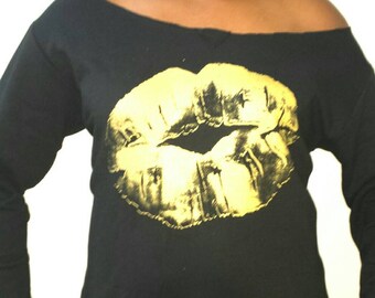 Kiss Me, off the shoulder sweatshirt, Women's
