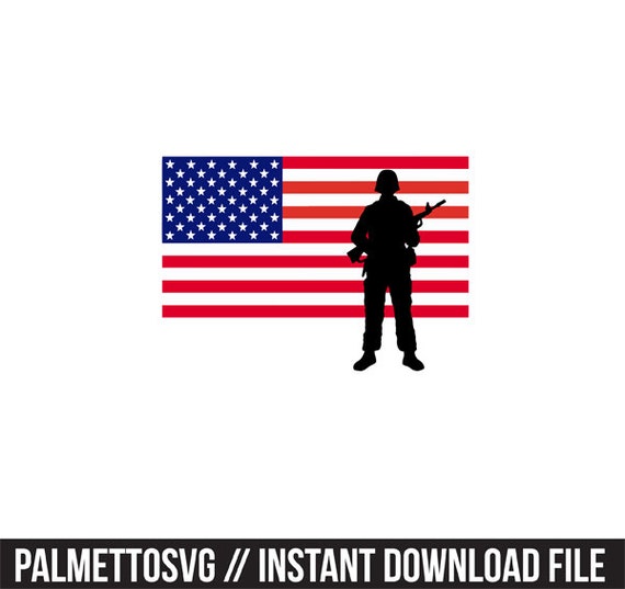 Download america flag soldier stencil svg dxf file instant download