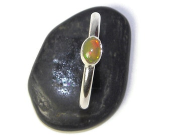 Ethiopian Opal Ring in Sterling Silver, Stacking Ring, Jewelry Collection, Welo Opal, Minimalist R154
