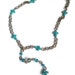 Last Chance Clearance Jewelry, 75% Off Turquoise Howlite Swarovski Cross Necklace in Antique Bronze - 25" (63.5cm) - Semi-Primitive - NCK032