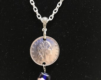 Italian 50 Lire Pendant Necklace