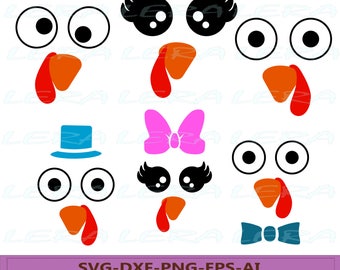 60 % OFF, Turkey SVG, Turkey Face SVG, Thanksgiving svg, svg, png, eps, dxf, Turkey Patterns svg, Turkey Clipart