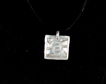 African World Peace Pendant - Fine Silver Peace Pendant - World Peace Pendant - African Wold Peace Symbol - Handmade African Symbol Pendant