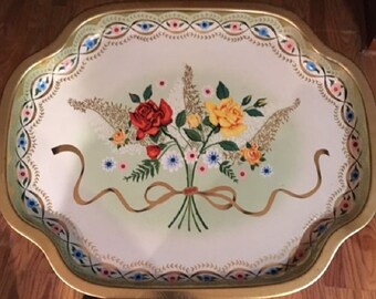 Baret Ware - 236 Roses - Vintage Metal Tray