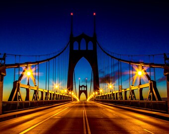 300 Piece Custom Puzzle - St Johns Bridge Photo - Made in the Pacific Northwest out of Cedar