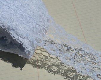 Wide White Lace - Galloon Style Symmetrical Trim - 2 1/4" Wide - Bridal Wedding Decor - 4 Yards