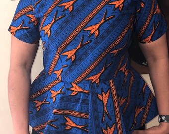 Authentic Swimming fish blouse. Ankara fabric, Ankara Top, African clothing