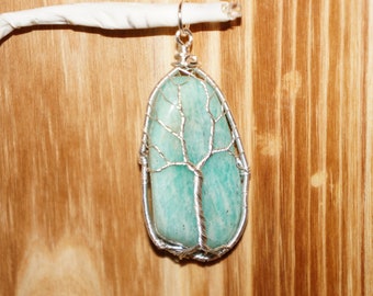 Amazonite Tree of Life Pendant