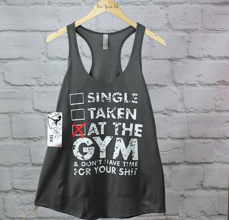 At The Gym Tank Top. Racerback Tank Top. Workout Tank.