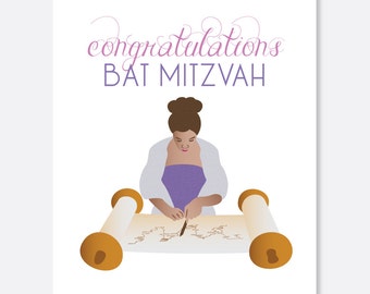 Congratulations Bat Mitzvah Card, Jewish Card, Celebration Card, Jewish Bat Mitzvah