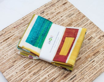 Large Cloth Napkins - Set of 4 - (N2933) - Abstract Colorful Geometric Modern Reusable Fabric Napkins