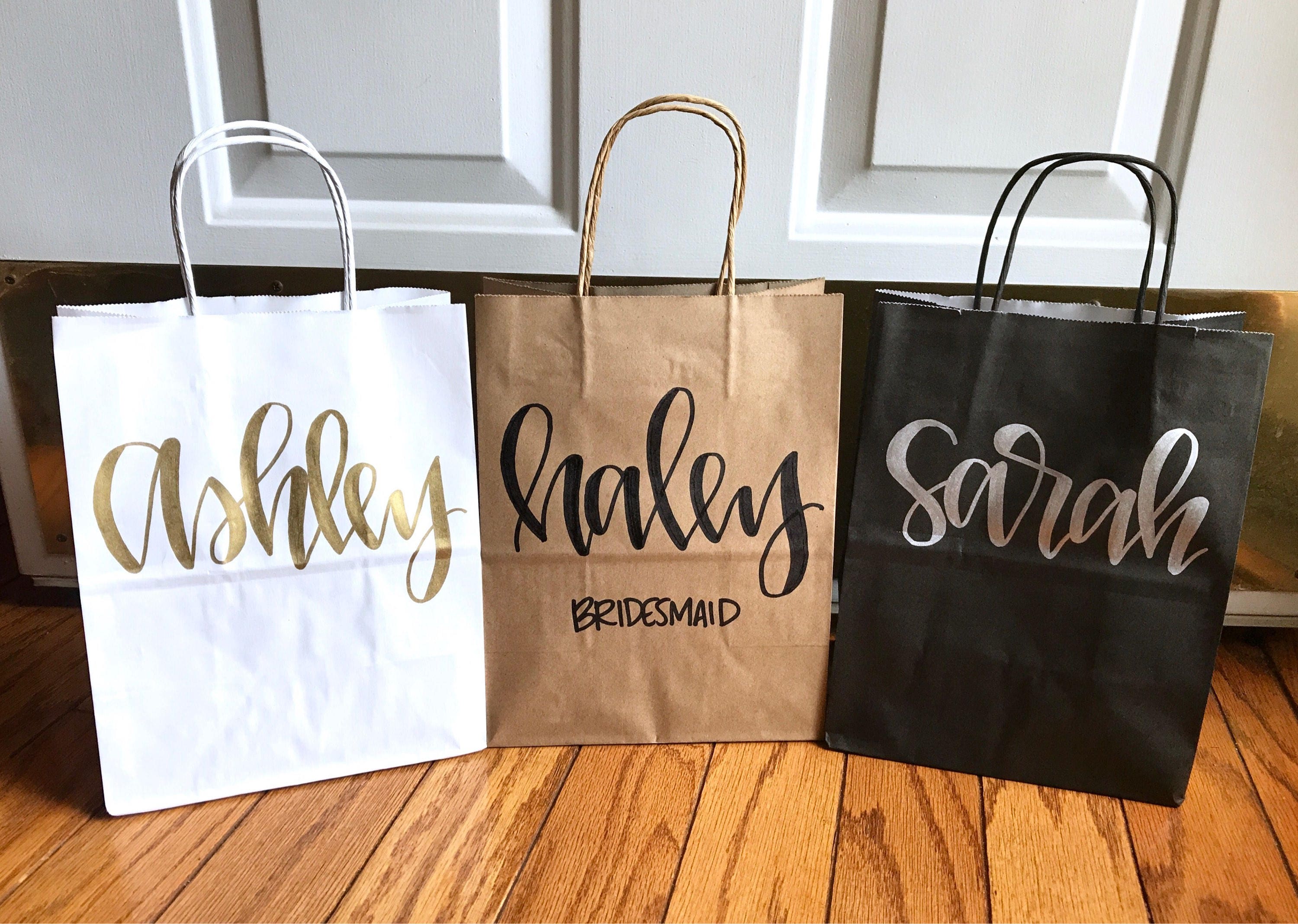 Custom name gift bagsbridesmaid gift bags groomsman gift