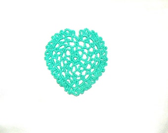 Crochet heart applique, scrapbooking,wedding decorations,