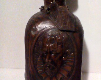 Hand-tooled Spanish whisky bottle