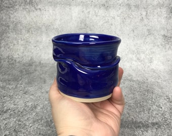 Cobalt Blue Tumbler - small cup - handheld cup - blue cup - pottery - ceramic tumbler