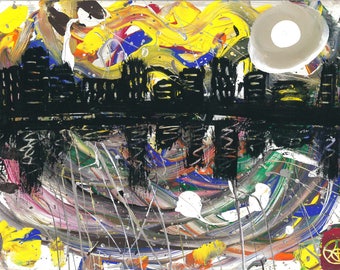 City Lights Abstract Art Print