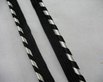 Black and Silver Pillow Trim Piping Cord Gimp