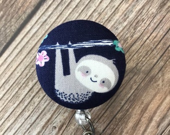 Sloth Badge Reel - Retractable ID Badge - Cute Badge Reel - Badge Name Holder - Badge Reel Nurse - ID Badge Holder -Teacher Badge