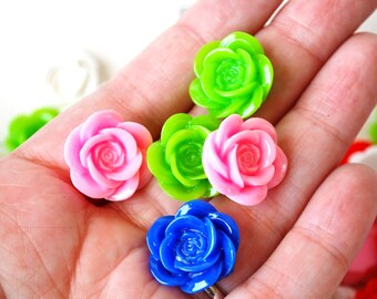 50 Pc. Resin Flower Cabochons 18 mm