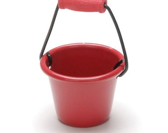 Miniature Red Metal Pail