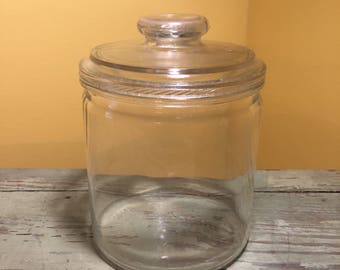 Small Vintage Quart Glass Canister Jar