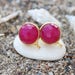 earrings connectors post stud pink jade setting blank Bezel with bail on top gold plated earring supplies connector turkish supplies MDLA316