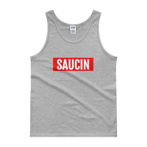SAUCIN Post Malone Hip Hop Trap TankTop Mens Hipster Rap White Iverson Tank top