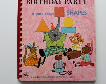 Rare Elephant's Birthday Party A Story About Shapes Golden Book 1971