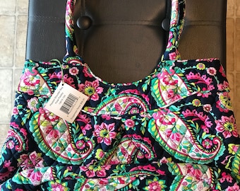 Vera Bradley Pleated Shoulder Bag Petal Paisley
