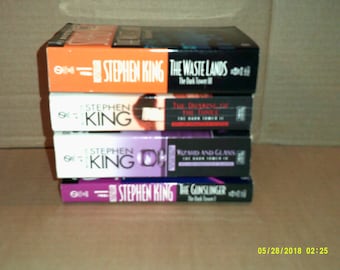 Books 1-4 in the Dark Tower Series by Stephen King, older covers