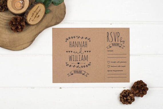 Rustic Wedding Invitation - A5 Rustic Kraft