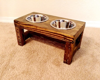 Elevated dog bowl, Small dog feeder, Dog bowl, Dog lover gift, Dog bowls, Dog bowl stand, Pet furniture, Farmhouse decor, Raised dog bowl